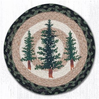 Tall Timbers Printed Round Braided Trivet 10"x10"