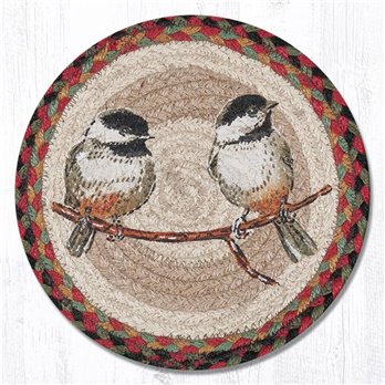 Chickadee Printed Round Braided Trivet 10"x10"