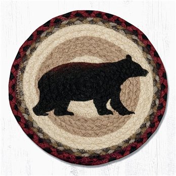 Cabin Bear Printed Round Braided Trivet 10"x10"