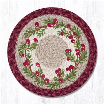 Cranberries Printed Round Braided Trivet 10"x10"