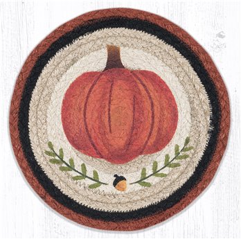 Pumpkin Perfect Printed Round Braided Trivet 10"x10"