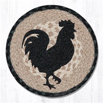 Rooster Silhouette Printed Round Braided Trivet 10"x10"