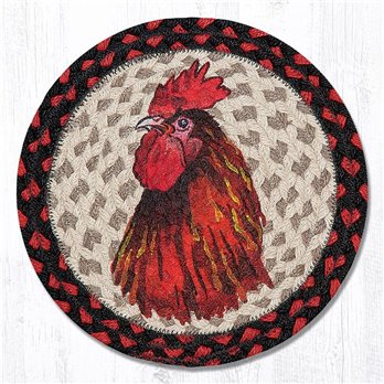 Rooster Printed Round Braided Trivet 10"x10"