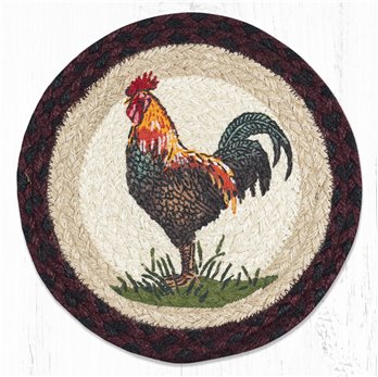 Rustic Rooster Printed Round Braided Trivet 10"x10"