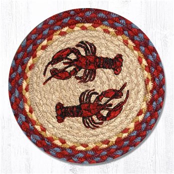 Lobster Printed Round Braided Trivet 10"x10"