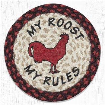 My Rules Printed Round Braided Trivet 10"x10"