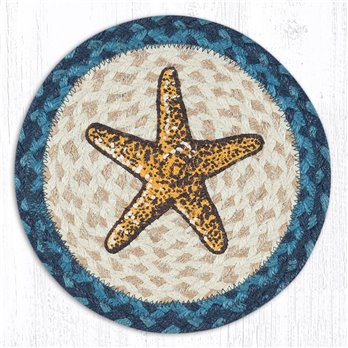Starfish Printed Round Braided Trivet 10"x10"