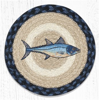 Fresh Fish Printed Round Braided Trivet 10"x10"