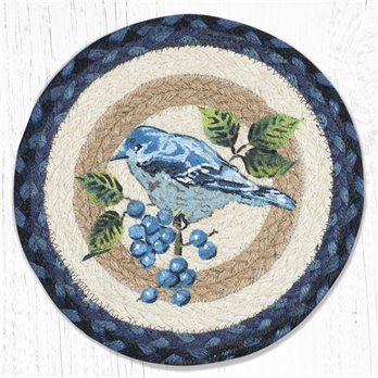 Spring Bluebird Printed Round Braided Trivet 10"x10"