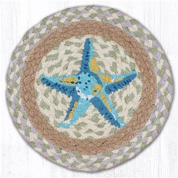 Starfish Printed Round Braided Trivet 10"x10"