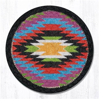 Native Printed Round Braided Trivet 10"x10"