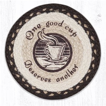 One Good Cup Printed Round Braided Trivet 10"x10"