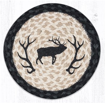 Elk Silhouette Printed Round Braided Trivet 10"x10"