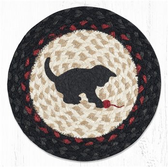 Kitten Printed Round Braided Trivet 10"x10"