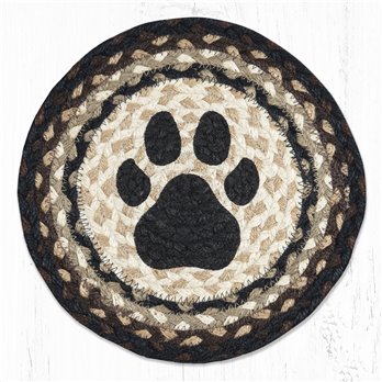 Dog Paw Printed Round Braided Trivet 10"x10"