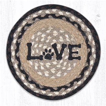 Love Pet Printed Round Braided Trivet 10"x10"