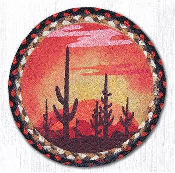 Desert Sunset Printed Round Braided Trivet 10"x10"