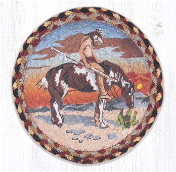 End of Trail Printed Round Braided Trivet 10"x10"