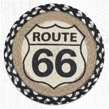 Route 66 Printed Round Braided Trivet 10"x10"