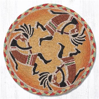 Kokopelli Printed Round Braided Trivet 10"x10"