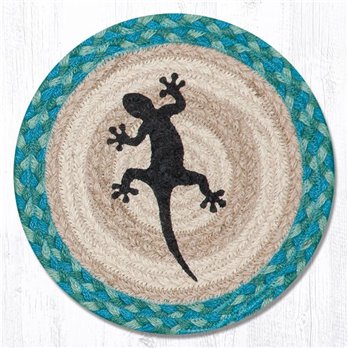 Gecko Printed Round Braided Trivet 10"x10"