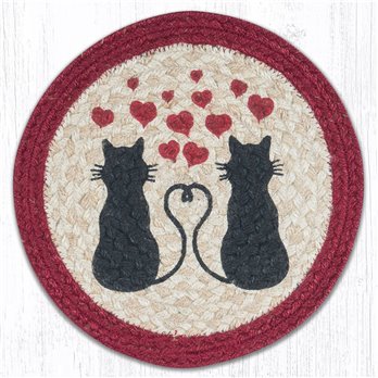 Love Cats Printed Round Braided Trivet 10"x10"