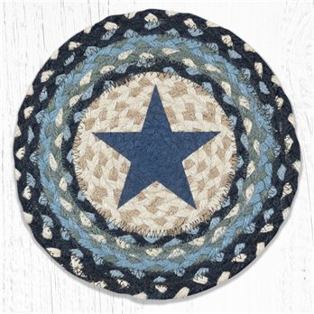 Blue Star Printed Round Braided Trivet 10"x10"