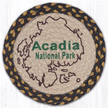 Acadia Map Printed Round Braided Trivet 10"x10"
