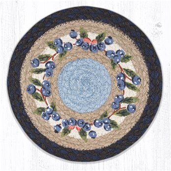 Blueberry Vine Printed Round Braided Trivet 10"x10"