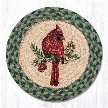 Cardinal Printed Round Braided Trivet 10"x10"