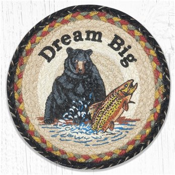 Dream Big Printed Round Braided Trivet 10"x10"