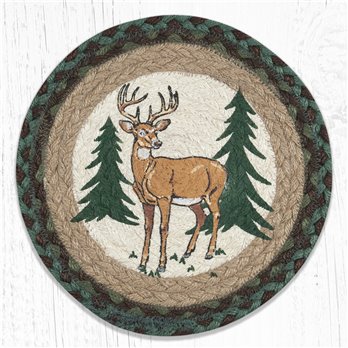 New Buck Printed Round Braided Trivet 10"x10"