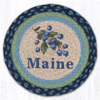 Blueberry Maine Printed Round Braided Trivet 10"x10"