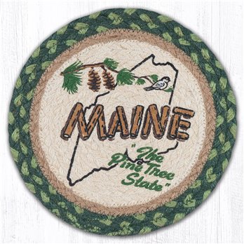 Maine Pine Printed Round Braided Trivet 10"x10"