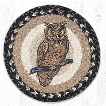 Owl Printed Round Braided Trivet 10"x10"