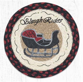 Sleigh Rides Printed Round Braided Trivet 10"x10"