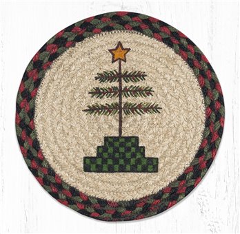 Feather Tree Printed Round Braided Trivet 10"x10"