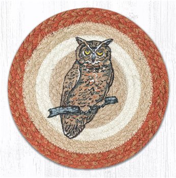 Owl Printed Round Braided Trivet 10"x10"