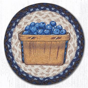 Blueberry Box Printed Round Braided Trivet 10"x10"
