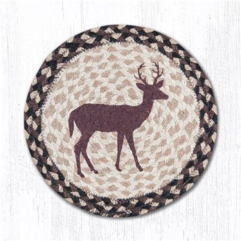 Little Buck Printed Round Braided Trivet 10"x10"