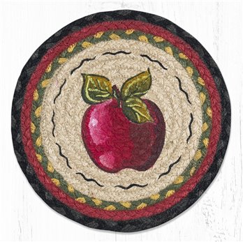 Apple Printed Round Braided Trivet 10"x10"