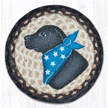 Black Lab Printed Round Braided Trivet 10"x10"