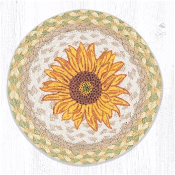 Sunflower Printed Round Braided Trivet 10"x10"