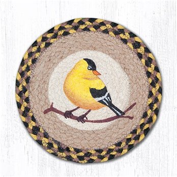 Garden Song Bird Printed Round Braided Trivet 10"x10"