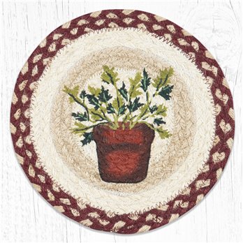 Parsley Printed Round Braided Trivet 10"x10"