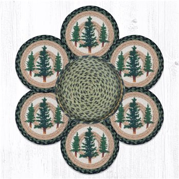 Tall Timbers Braided Trivets in a Basket 10"x10", Set of 6