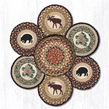 Wilderness Braided Trivets in a Basket 10"x10", Set of 6
