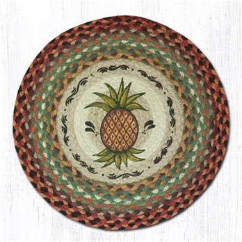 Pineapple Round Braided Chair Pad 15.5"x15.5"