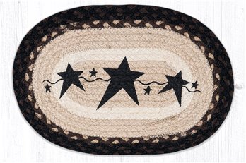 Primitive Stars Black Printed Oval Swatch 10"x15"