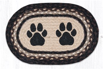 Paw Prints Printed Oval Braided Swatch 10"x15"